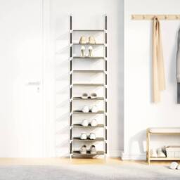 Berkfield Home Shoe Rack 10-Tier Black 44x28x180 cm Non-woven Fabric - Size: 44 x 28 x 180 cm - thumbnail 4