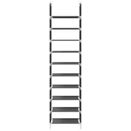Berkfield Home Shoe Rack 10-Tier Black 44x28x180 cm Non-woven Fabric - Size: 44 x 28 x 180 cm - thumbnail 5
