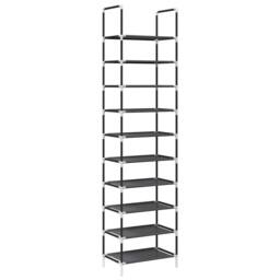 Berkfield Home Shoe Rack 10-Tier Black 44x28x180 cm Non-woven Fabric - Size: 44 x 28 x 180 cm