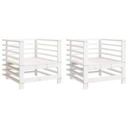 Berkfield Home Garden Chairs 2 pcs White Solid Wood Pine