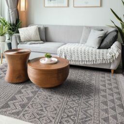 The Rug Shop UK Grey Handmade Modern Geometric Kilim Easy To Clean Area Rug - Size: 200 cm x 280 cm - thumbnail 2