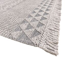 The Rug Shop UK Grey Handmade Modern Geometric Kilim Easy To Clean Area Rug - Size: 200 cm x 280 cm - thumbnail 5