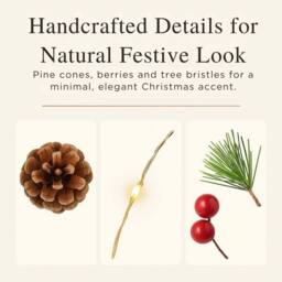 Marco Paul 7ft Luxury Pre-Lit Christmas Garland with Pine Cones & Berries - thumbnail 4