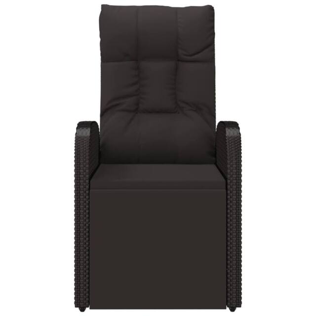 Berkfield Home Reclining Garden Chair with Cushions Black Poly Rattan - image 1