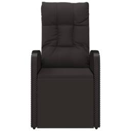 Berkfield Home Reclining Garden Chair with Cushions Black Poly Rattan - thumbnail 1