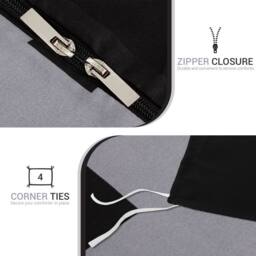 Grace Luxury Hypoallergenic Double Duvet Cover Set with Matching Pillowcases in Black - Size: Single - thumbnail 8