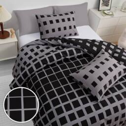 Grace Luxury Hypoallergenic Double Duvet Cover Set with Matching Pillowcases in Black - Size: Single - thumbnail 5