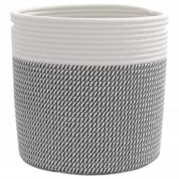 Berkfield Home Storage Baskets 2 pcs Grey & White √ò28x28 cm Cotton - Size: 28x28 cm - thumbnail 5