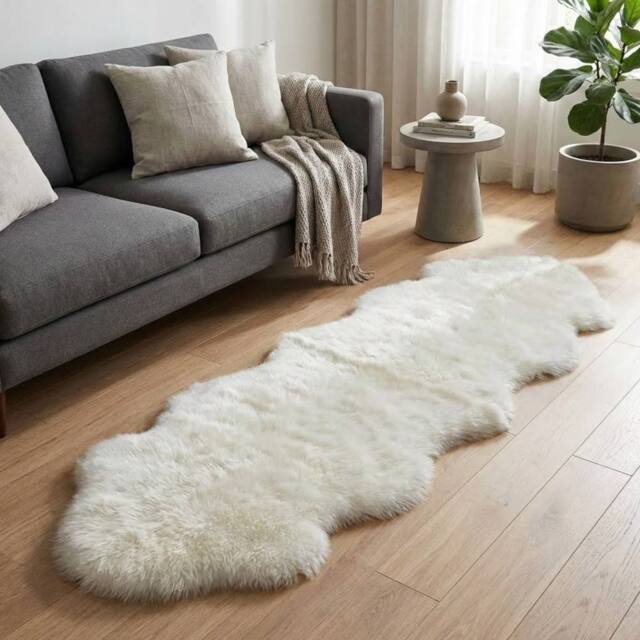 Garden Greatness Maison Blanc Double Faux Fur Accent Rug - Size: 45 cm x 75 cm - image 1