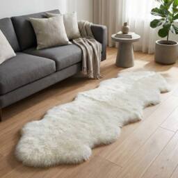 Garden Greatness Maison Blanc Double Faux Fur Accent Rug - Size: 45 cm x 75 cm - thumbnail 1