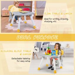 Costway 6-in-1 Baby High Chair Infant Feeding Chair Kids Stool with Removable Tray & Cushion in Yellow - thumbnail 4
