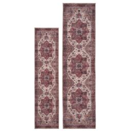 Kukoon Plum Distressed Soft Washable & Liquid Repellent Living Room Area Rug in Wine - Size: 240 cm x 330 cm - thumbnail 7