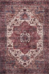 Kukoon Plum Distressed Soft Washable & Liquid Repellent Living Room Area Rug in Wine - Size: 240 cm x 330 cm - thumbnail 2