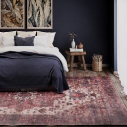 Kukoon Plum Distressed Soft Washable & Liquid Repellent Living Room Area Rug in Wine - Size: 240 cm x 330 cm - thumbnail 5
