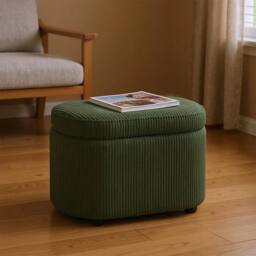 KORVIXA Green Makeup Chair Storage Ottoman Footstool - Size: 100 cm x 100 cm - thumbnail 3