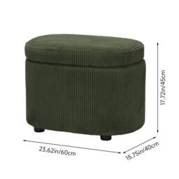 KORVIXA Green Makeup Chair Storage Ottoman Footstool - Size: 100 cm x 100 cm - thumbnail 2