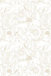 Hoopla Walls Animal Doodle 10m Matt Wallpaper in Natural - thumbnail 2