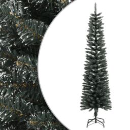 Berkfield Home Artificial Slim Christmas Tree with Stand Green 180 cm PVC - thumbnail 1