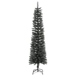 Berkfield Home Artificial Slim Christmas Tree with Stand Green 180 cm PVC - thumbnail 2