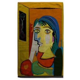 Benjamin Tate Design thinking woman Designer Bath Towel in Green - thumbnail 1