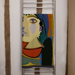Benjamin Tate Design thinking woman Designer Bath Towel in Green - thumbnail 2