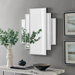 FurnitureboxUK Deco Large 1920s Inspired Silver Framed Wall Mirror