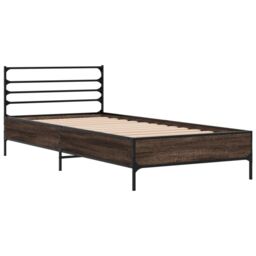 Berkfield Home Bed Frame without Mattress Brown Oak 90x200 cm - thumbnail 3