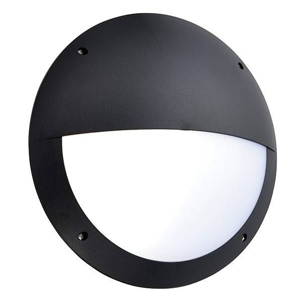 Netlighting Seran Integrated LED Outdoor Microwave Wall Light Matt Black Textured Opal IP65 - image 1