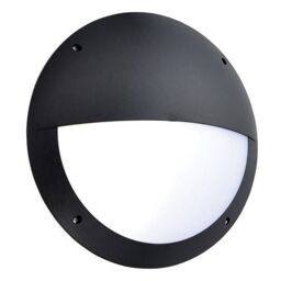 Netlighting Seran Integrated LED Outdoor Microwave Wall Light Matt Black Textured Opal IP65 - thumbnail 1
