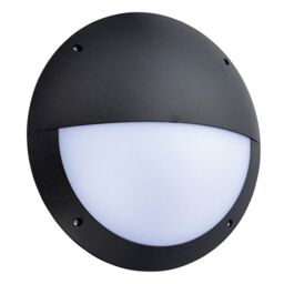 Netlighting Seran Integrated LED Outdoor Microwave Wall Light Matt Black Textured Opal IP65 - thumbnail 2