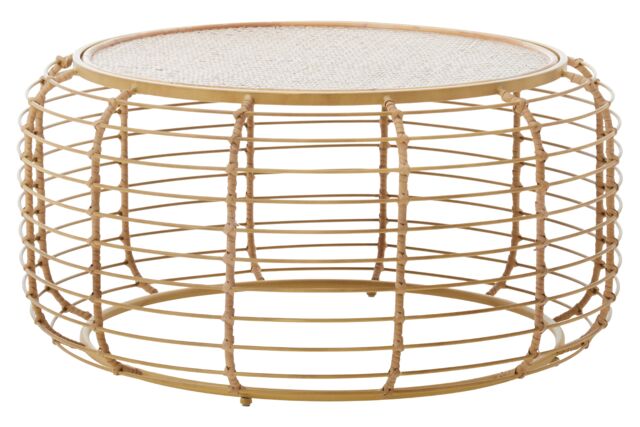 Orsina Rattan Round Coffee Table, Rustic Charm Coffee Table for Drawing Room or Living Room, Rattan Coffee Table in Natural - image 1