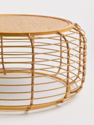 Orsina Rattan Round Coffee Table, Rustic Charm Coffee Table for Drawing Room or Living Room, Rattan Coffee Table in Natural - thumbnail 5