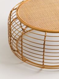 Orsina Rattan Round Coffee Table, Rustic Charm Coffee Table for Drawing Room or Living Room, Rattan Coffee Table in Natural - thumbnail 4