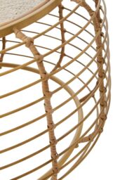 Orsina Rattan Round Coffee Table, Rustic Charm Coffee Table for Drawing Room or Living Room, Rattan Coffee Table in Natural - thumbnail 6