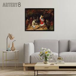 "Artery8 Holbrook Beard His Majesty Receives Fox Framed Canvas Wall Art Print - Size: W12"" x H16""" - thumbnail 3