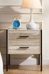 HD Designs Brooklyn 2 Drawer Chest Of Drawers Storage Bedroom Furniture in Grey - thumbnail 2