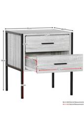 HD Designs Brooklyn 2 Drawer Chest Of Drawers Storage Bedroom Furniture in Grey - thumbnail 3