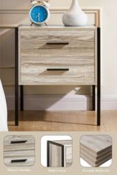 HD Designs Brooklyn 2 Drawer Chest Of Drawers Storage Bedroom Furniture in Grey - thumbnail 6