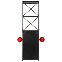 Berkfield Home Tractor Wine Cabinet 49x31x172 cm Solid Mango Wood in Red - Size: 49 x 31 x 172 cm - thumbnail 4