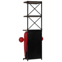 Berkfield Home Tractor Wine Cabinet 49x31x172 cm Solid Mango Wood in Red - Size: 49 x 31 x 172 cm - thumbnail 5
