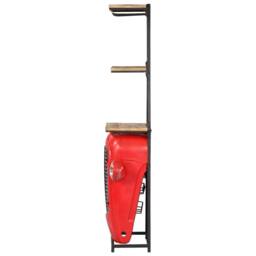 Berkfield Home Tractor Wine Cabinet 49x31x172 cm Solid Mango Wood in Red - Size: 49 x 31 x 172 cm - thumbnail 3