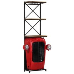 Berkfield Home Tractor Wine Cabinet 49x31x172 cm Solid Mango Wood in Red - Size: 49 x 31 x 172 cm