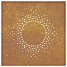 Berkfield Home Garden Wall Decoration 55x55 cm Corten Steel Sun Design in Brown - thumbnail 5