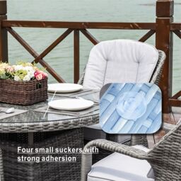 Direct Wicker 4-Seater Aluminum Round Garden Dining Table Set, UV-Resistant PE Wicker, D120*H72cm, Brown in Grey - Size: 4 Person - thumbnail 4