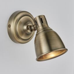 Netlighting Westbury LED 1 Light Spotlight Antique Brass Plate GU10 in Yellow - thumbnail 5