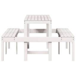 Berkfield Home Picnic Table White 160x134x75 cm Solid Wood Pine - Size: 160 x 134 x 75 cm - thumbnail 5