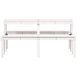 Berkfield Home Picnic Table White 160x134x75 cm Solid Wood Pine - Size: 160 x 134 x 75 cm - thumbnail 4