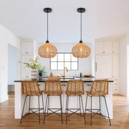 NIVOR 1 Light Rattan Farmhouse Bohemian Single Globe Pendant Ceiling Lamp in Brown - thumbnail 6