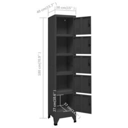Berkfield Home Locker Cabinet Anthracite 38x40x180 cm Steel in Charcoal - Size: 38 x 40 x 180 cm - thumbnail 8