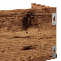 Berkfield Home Decorative CD Wall Shelf Old Wood 100x18x18 cm Engineered Wood in Brown - Size: 100 x 18 x 18 cm - thumbnail 7